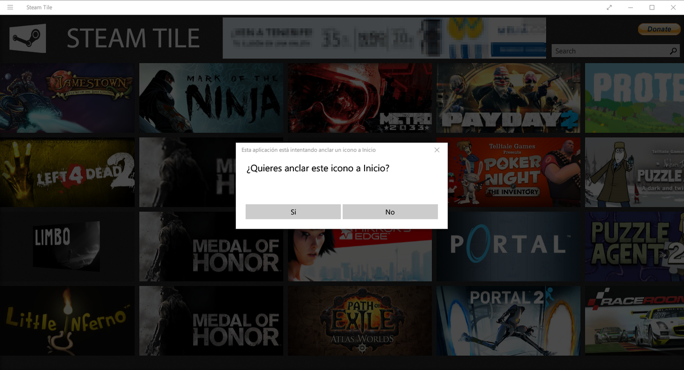 Cómo añadir baldosas interactivas de tus juegos de Steam al menú de inicio en Windows 10