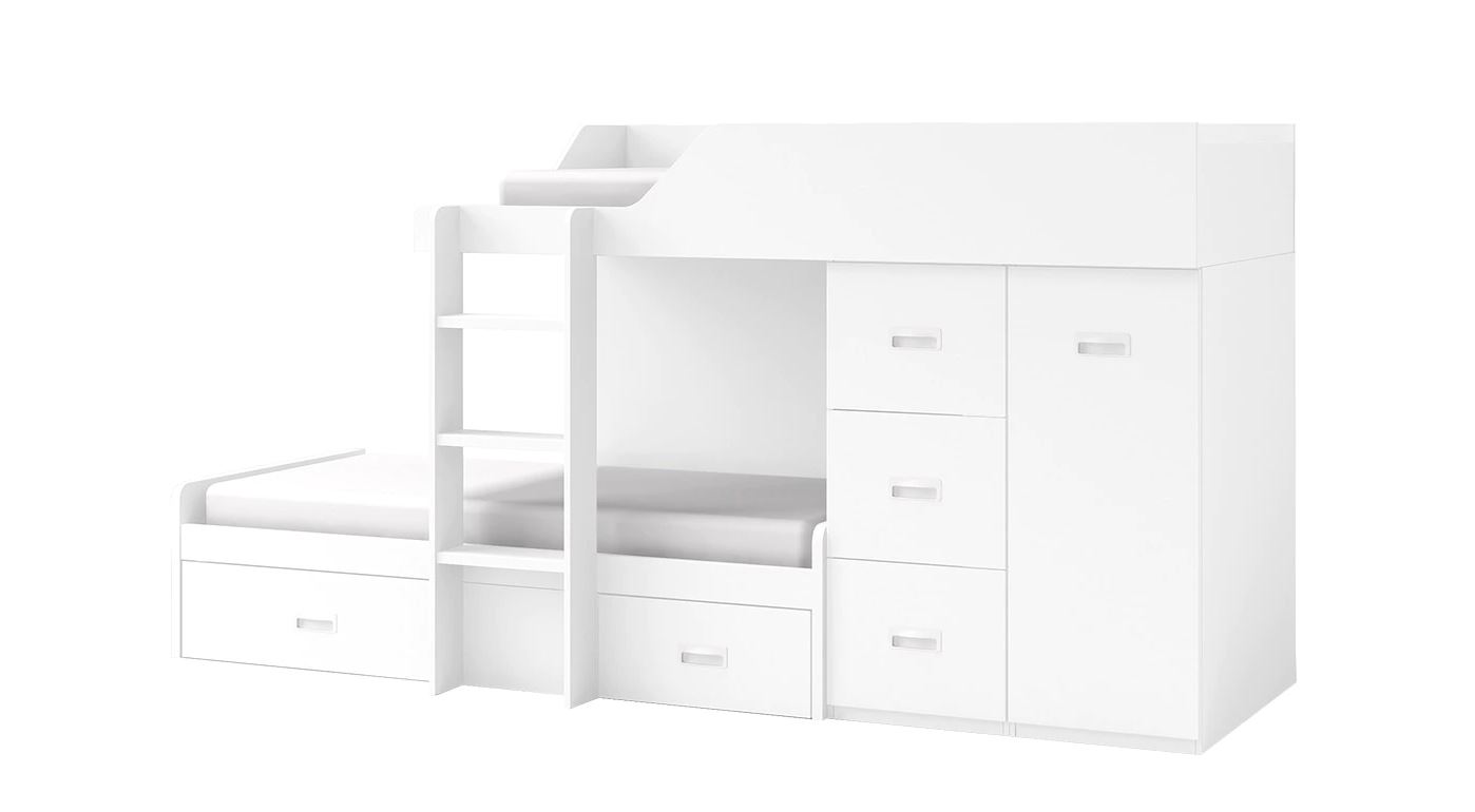 Cama tren izquierda con armario y contenedores Planet El Corte Inglés