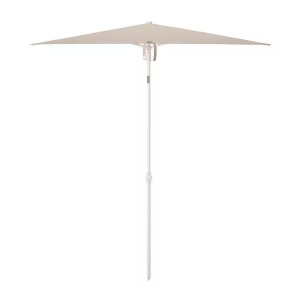TVETÖ Sombrilla, inclinable/beige grisáceo blanco, 180x145 cm