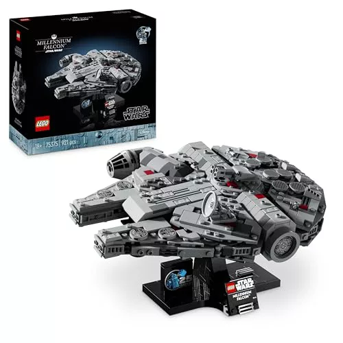 LEGO Star Wars 75375 Halcón Milenario -Maqueta para Adultos de Nave Estelar Coleccionable con Base y Placa - Decoración de Escritorio - Regalo para Hombres, Mujeres y Fans de Una Nueva Esperanza