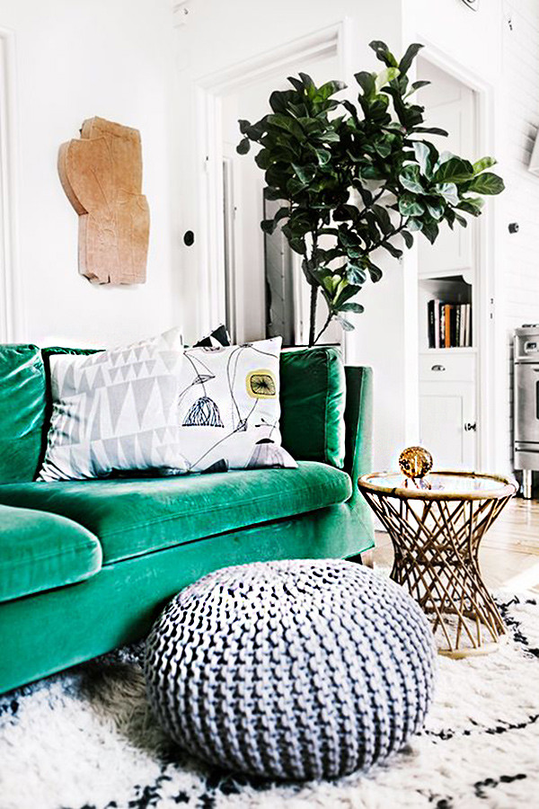 17 ideas para colocar un sofá de color verde en casa sin hacer el ridículo