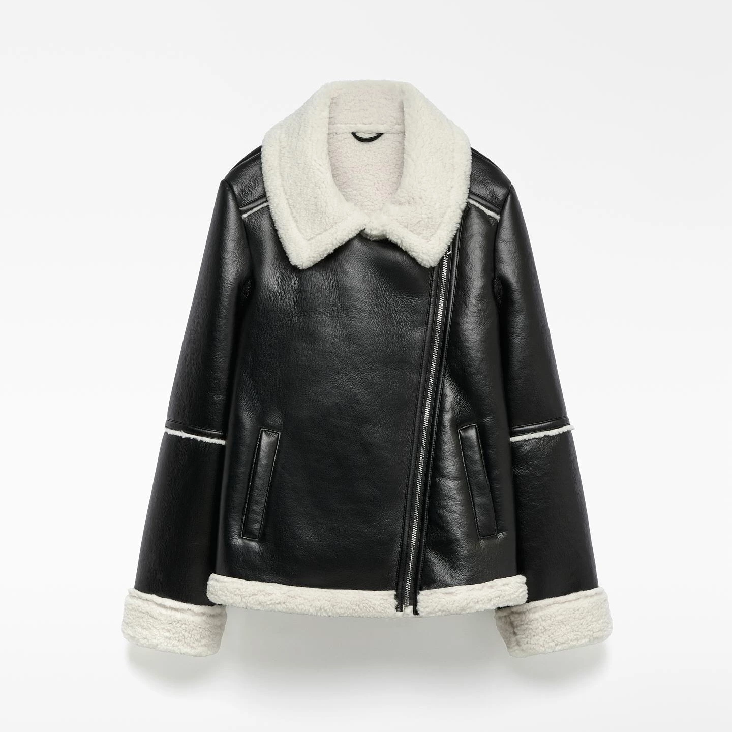 Cazadora biker de mujer doble faz en Piel No Piel

