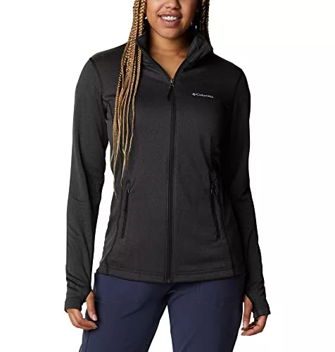 Columbia Mujer Chaqueta De Forro Polar Con Cremallera, Black Heather, S