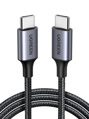UGREEN Cable USB C a USB C 60W PD 3.0, Cable Tipo C Carga Rápida Nylon Compatible con iPhone 15 Plus Pro MAX, Galaxy S24 S23 S22 A53, Pixel 8, Redmi Note 13 Pro, PS5, etc 1M