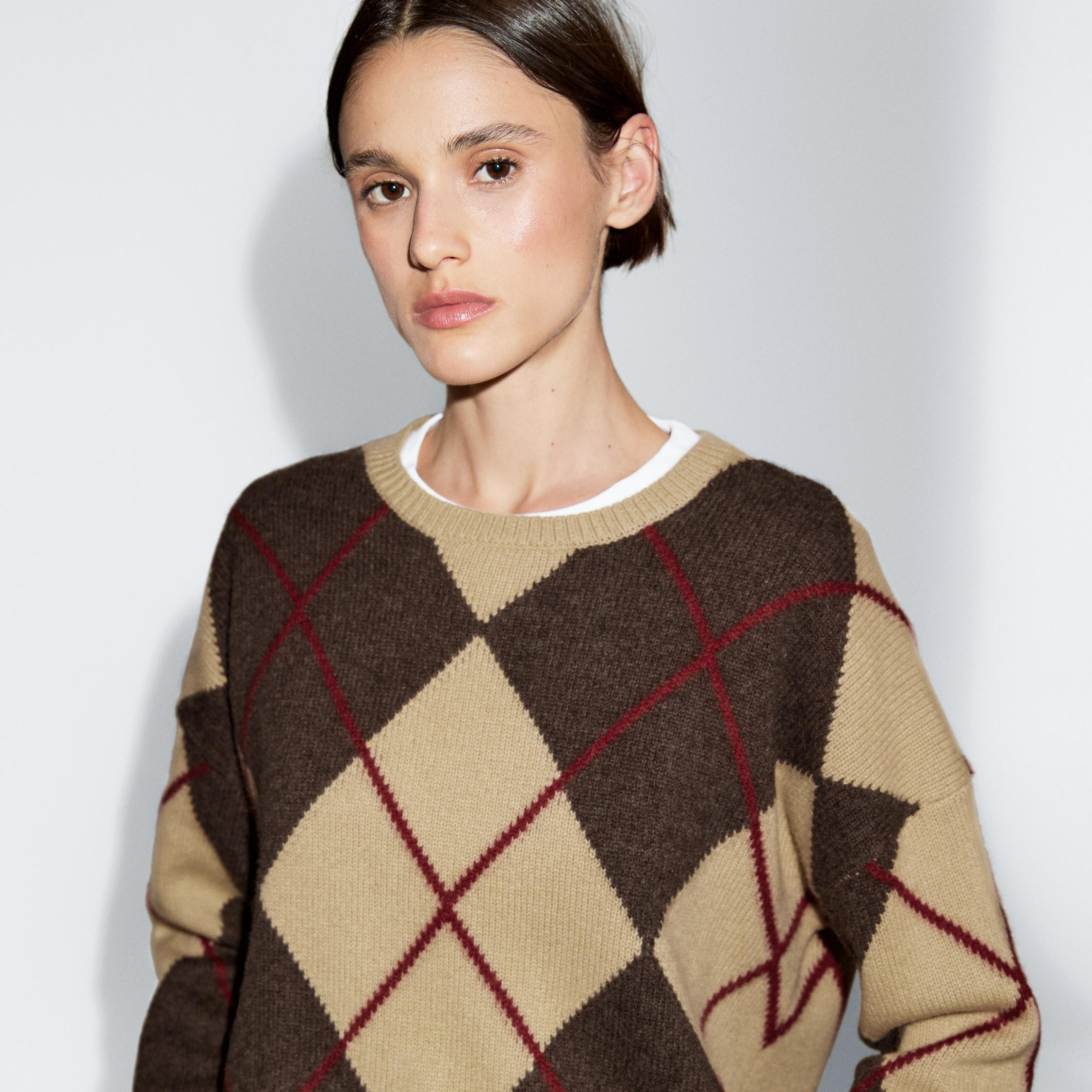 Jersey detalle rombos mezcla lana