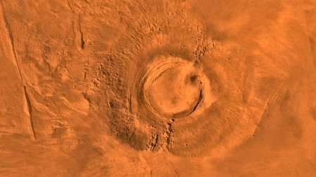 Durante la época de los dinosaurios, este volcán estaba activo en Marte