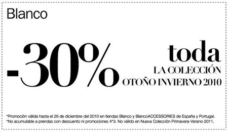 La colección otoño/invierno 2010 de Blanco, al 30%