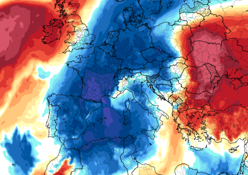 Esta es la imagen que más se va a repetir en los próximos días: una España polar en mitad de un mundo por encima de la media 