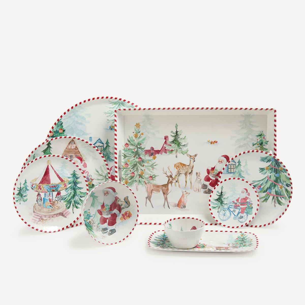 Vajilla de melamina Villa Navidad El Corte Inglés - por piezas