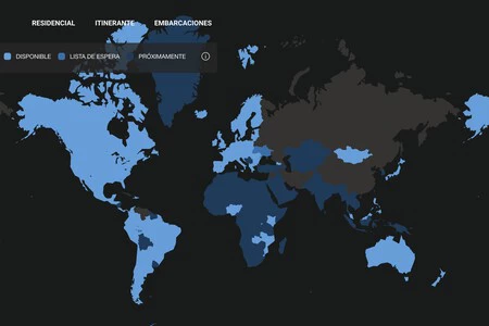 Starlink の可用性マップ