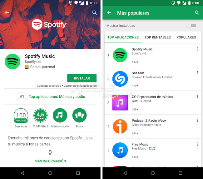 Google Play Store ahora te muestra si una aplicación es popular y cuánto