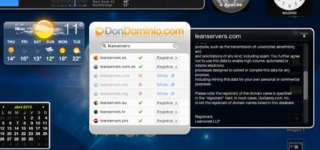 Don Dominio, widget para búsquedas de dominios