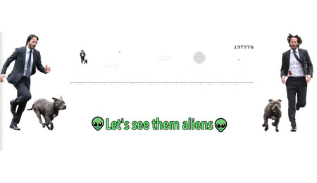 Keanu Reeves y su perro asaltan el Área 51 en este minijuego inspirado por la locura colectiva que inunda las redes sociales