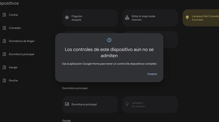 Desde la web no se admite la gestión de los dispositivos