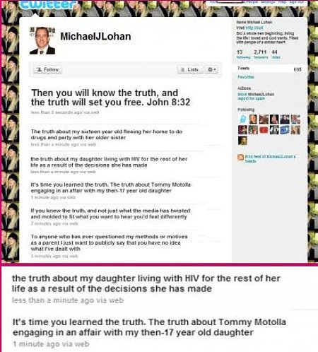 Michael Lohan dice en Twitter que su hija Lindsay tiene sida