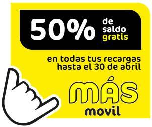 50% de saldo gratis durante 2 meses con MÁSmóvil