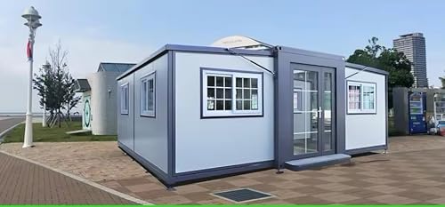 iNNOVANT - Casa prefabricada pequeña portátil de 5.8 x 6.1 m, plegable, expandible, con baño y calefacción, contenedor de 6.1 m para casa de invitados, oficina, cobertizo, caseta de vigilancia