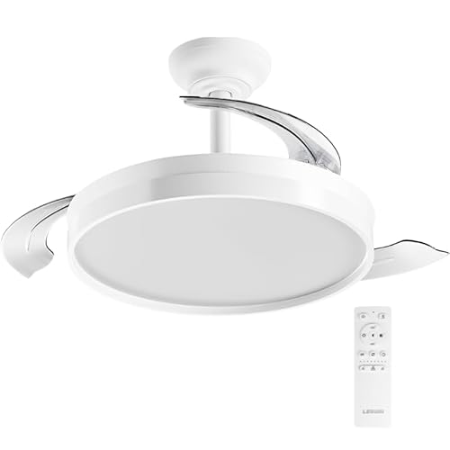 LEDUNI Ventilador con luz y mando a distancia