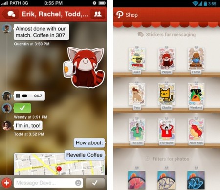 Path 3.0 se renueva con mensajería privada, Stickers y una tienda