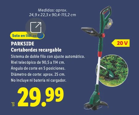 Folleto Lidl Cortabordes Recargable Parkside Lidl