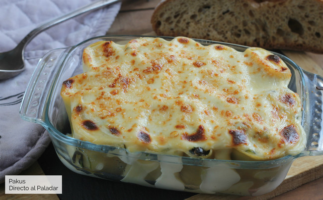 Canelones De Espinacas Gratinados