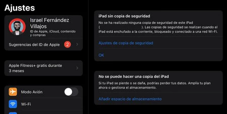 ipad sin copia seguridad icloud