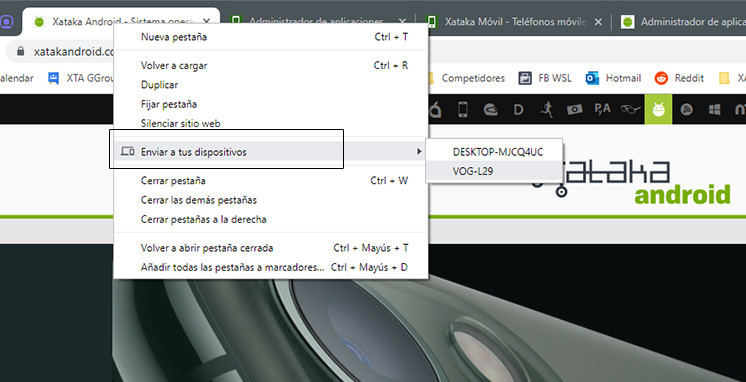 Cómo enviar páginas web en Chrome directamente del ordenador al móvil y viceversa