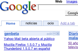La página personalizada de Google ahora con pestañas