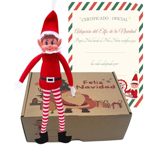 Peluchilandia Elfos Traviesos Navidad con Certificado de Adopción en Caja Regalo 