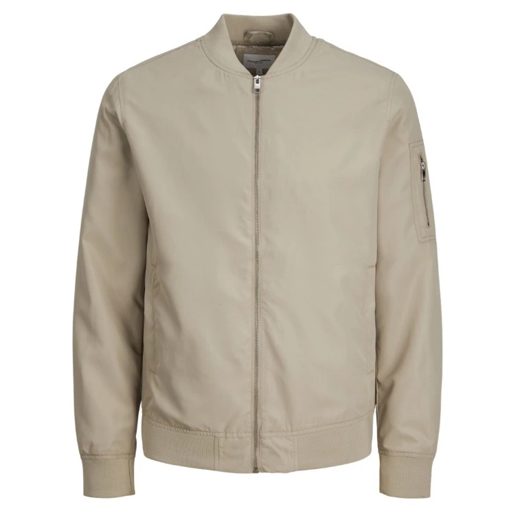 Jack & Jones Chaqueta bomberde hombre lisa con cierre cremallera y bolsillos