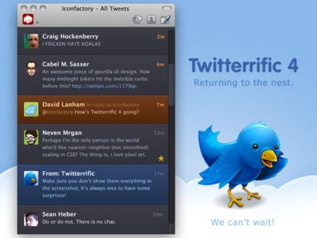 Iconfactory muestra a modo de "sneak peek" una imagen de Twitterrific 4 para Mac