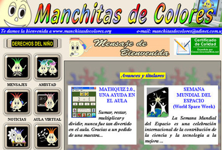 Manchitas de colores, web infantil