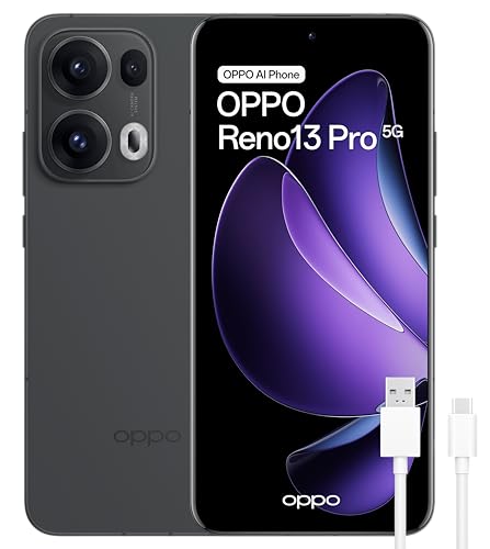 OPPO Reno13 Pro 5G - Smartphone Libre con IA, 12GB RAM + 512, Pantalla AMOLED 6.83" 120Hz, Cámara 50MP + Teleobjetivo 3.5x, IP69, Batería 5.800, Carga Rápida 80W, Versión Española - Gris