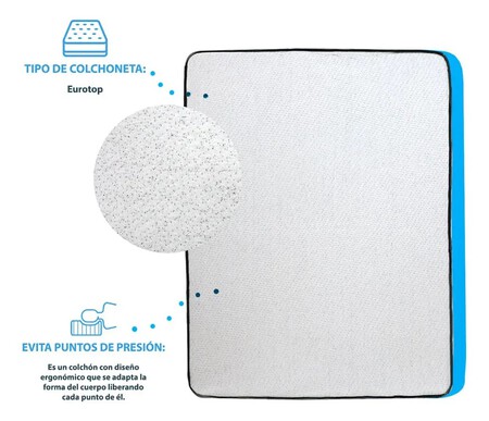 Colchon En Caja Matrimonial Dormimundo Toronto Medio 26 Cm