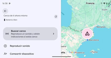 Búsqueda de una etiqueta de localización en la app Android