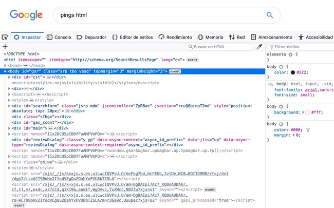 Pings Html