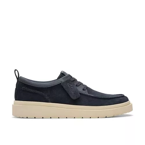 Clarks Polden Moc, Derby Hombre, Navy Suede, 40 EU