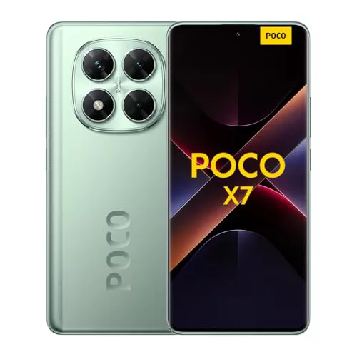 Xiaomi POCO X7 - Smartphone de 8+256GB, Pantalla CrystalRes 1.5K AMOLED Curva, MediaTek Dimensity 7300-Ultra, Cámara de 50 MP, Carga Turbo de 45W, Cargador no Incluido, Verde (Versión ES)