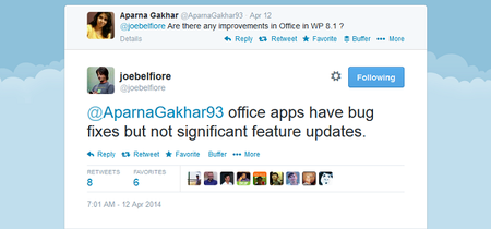 No habrá novedades en Office para Windows Phone 8.1