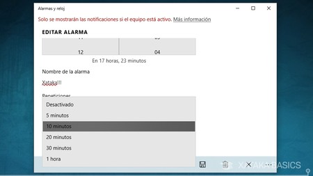 Cómo configurar una alarma o despertador en Windows 10