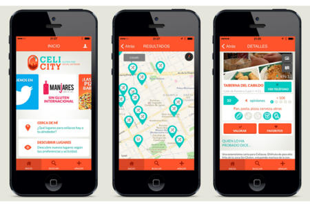 CeliCity, una aplicación que muestra restaurantes y comercios de productos sin gluten