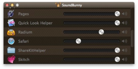 Sound Bunny, controla el volumen de cada aplicación de forma individual. Desde iTunes hasta las notificaciones de Mail