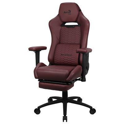Silla Gaming Premium Aerocool ROYALTUSCANRD, Reposapiernas, Cuero Sintético, Rojo