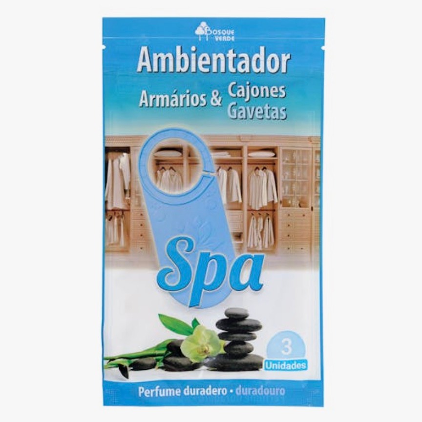 Ambientador armarios Spa Bosque Verde
Caja 3 ud. | 0,584 €/ud