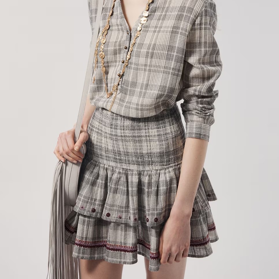 Minifalda con volantes y cuadros de Sfera