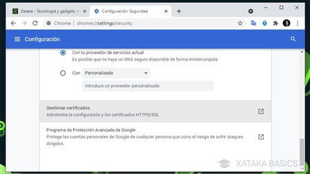 Pulsa Gestionar Certificados