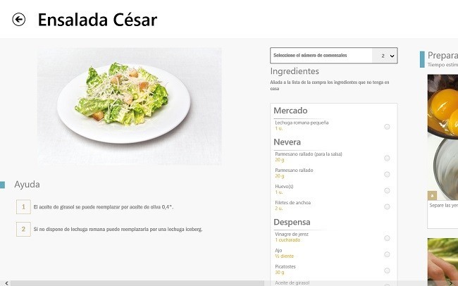 Los platos de los menús