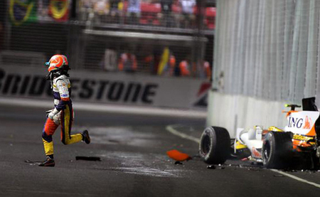 Nelsinho Piquet 2008 Singapur Accidente