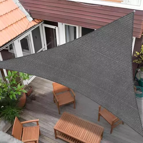 Sunnylaxx 3x3x3m Triangular Toldo Vela de Sombra, Grafito Toldos Exterior Terraza Protección Rayos UV para Exteriores, Pergola, Jardín,Terrazas
