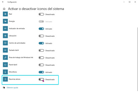 Meet Now Windows 10 system icons